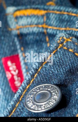 Nahaufnahme Makroaufnahme eines Paares von Levis jeans Stockfoto