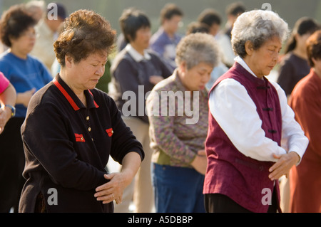 Stock Foto von Faln Dafa Praktizierenden auf dem Gelände des Chiang Kai Shek Memorial Hall in Taipeh Stockfoto