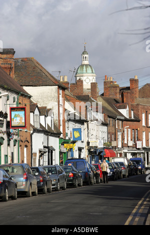 Blick entlang der alten Straße, Upton auf Severn, Worcestershire, UK. Stockfoto
