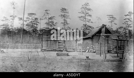 Historisches Foto der Cracker-Hütte im ländlichen Florida Stockfoto