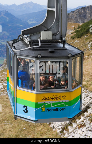 Seilbahn zum Gipfel Nebelhorn Oberstdorf Allgaeu Deutschland Oktober 2006 Stockfoto