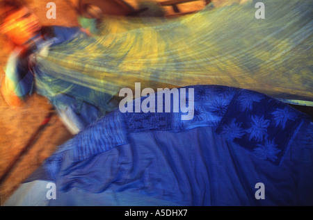 Blau, du Pastel de Lectoure Färben von Stoffen Stockfoto