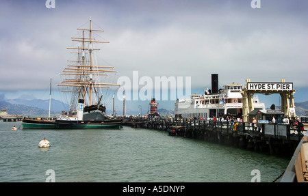 Hyde St Pier Maritime Boots- und Museumslandschaft, San Francisco Kalifornien, USA Stockfoto