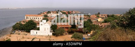 Senegal Isle de Gorée die Insel von der Burg Panorama Stockfoto