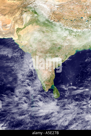 Satellitenbild des indischen Subkontinents Erde aus dem Weltall Stockfoto