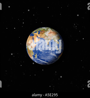Voll Erde aus dem Weltraum indischer Subkontinent Stockfoto