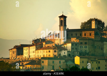 Monterchi im Abendlicht, Toskana Italien Stockfoto