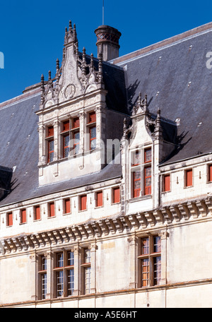 Azay-le-Rideau, Schloß, Westfassade, Detail Stockfoto