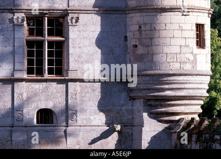 Azay-le-Rideau, Schloß, Detail Nordwestecke Stockfoto