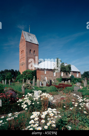 Süderende (Insel Föhr), St. Laurentii, Blick von Südwesten Stockfoto