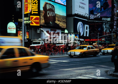 Times Square Manhattan Straße Szene Taxis New York NYS U.S. Stockfoto