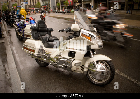 Motorradfahrer in Montreal Kanada Stockfoto