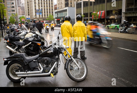 Motorradfahrer in Montreal Kanada Stockfoto