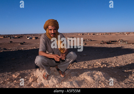 Ein Mann aus saharauischen Flüchtlingslager in Tindouf westlichen Algerien Stockfoto