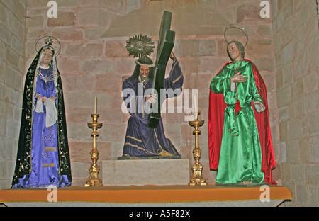 Die trauernde Heilige Familie Ostern Passion Gruppe Silves Kathedrale Algarve Portugal Stockfoto