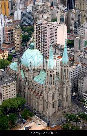 Luftaufnahme des kommunalen Kathedrale Brasilien Sao Paulo Stockfoto