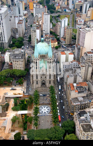 Luftaufnahme der städtischen Kathedrale Sao Paulo in Brasilien Stockfoto