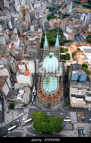 Luftaufnahme der städtischen Kathedrale Sao Paulo in Brasilien Stockfoto