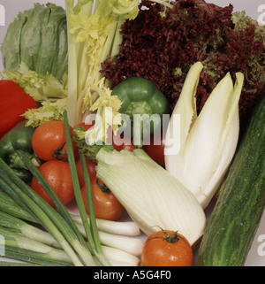 Gruppe von Salat Gemüse im Studio display Stockfoto