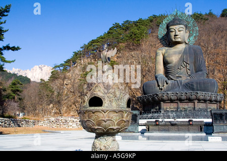 Riesige Buddha Statue Seoraksan Nationalpark-Südkorea Stockfoto