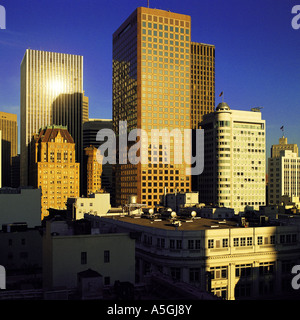 die Innenstadt von Finanzviertel im Abendlicht, USA, Kalifornien, San Francisco Stockfoto