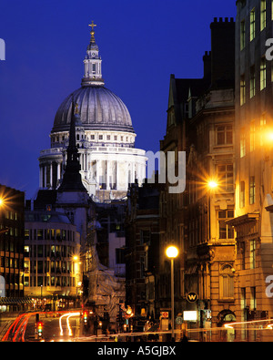 St. Pauls Cathedral in London bei Nacht, Vereinigtes Königreich, England, London Stockfoto