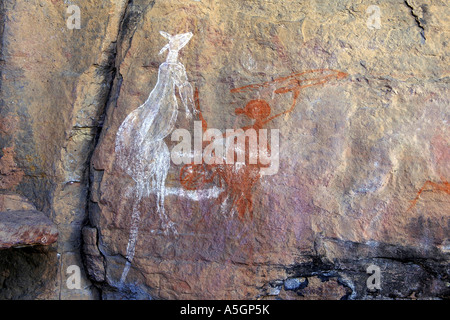 Aboriginal Felsmalereien, 20000 Jahre alt, Australien, Northern Territory, Kakadu NP Stockfoto