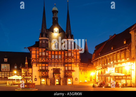 Rathaus von Wernigerode im Harz in Norddeutschland Stockfoto