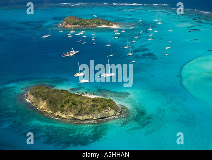 Die Tobago Cays in den Grenadinen-Karibik Stockfoto