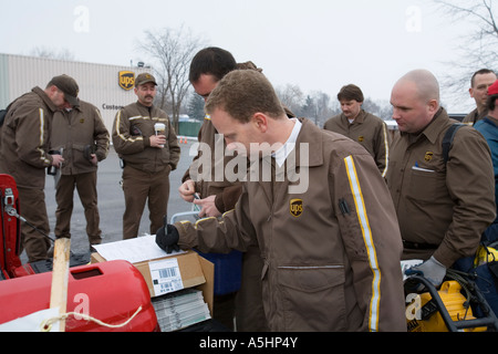 UPS-Beschäftigten-Kampagne für einen guten Vertrag Stockfoto