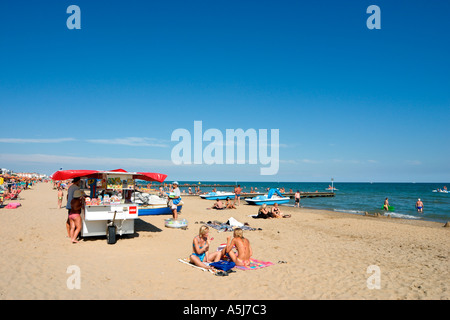 Strand, Lido de Jesolo, venezianische Riviera, Italien Stockfoto