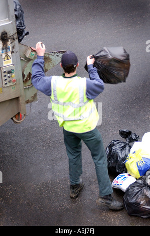 Britische verweigern Müll Sammler London UK Stockfoto