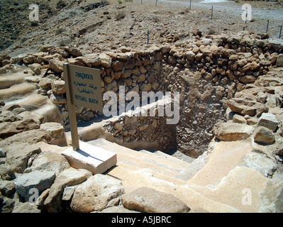 Das rituelle Tauchbad in der Nähe von Qumran-Höhlen Stockfoto