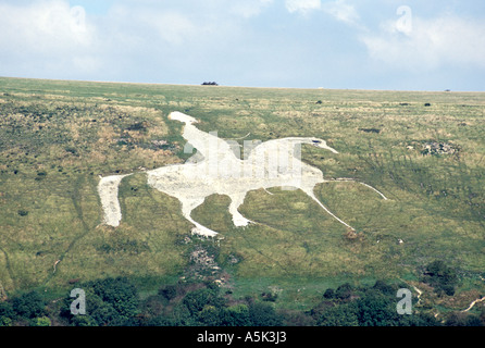 Das Osmington White Horse geformt in der Kreide Weymouth, Dorset Stockfoto