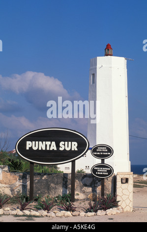 Mexiko Isla Mujeres Punta Sur südlich point Leuchtturm Freifläche Platz Text Raum Typ Textfreiraum Stockfoto