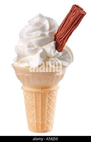 VANILLE EIS MIT SCHOKOLADE Stockfoto
