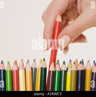 Frau Wahl Buntstift Stockfoto