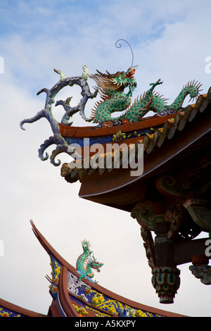 Das Dach des Konfuzius-Tempel in Taipei Taiwan Stockfoto