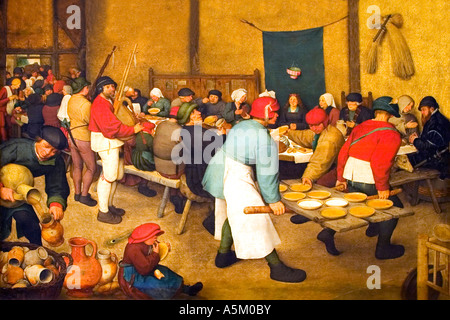 Die Bauernhochzeit von Pieter Brueghel der ältere malte in 1567 oder 1568 Kunsthistorisches Museum Wien Stockfoto