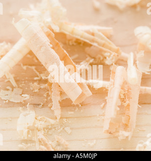 Nahaufnahme von Holzspänen Stockfoto