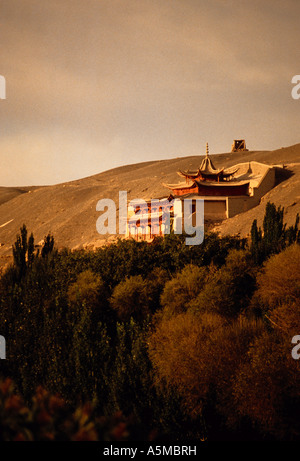 Mogao-Grotten Höhle Tempelanlage auf der Seidenstraße Dunhuang, China Stockfoto