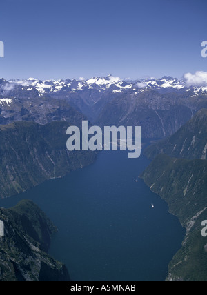 Luftaufnahme von Milford Sound Südinsel Neuseeland Stockfoto