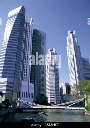 Singapore River und Central Business District-Singapur Stockfoto