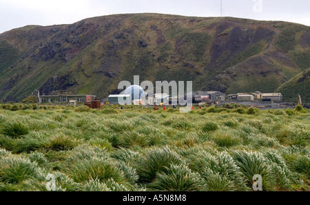 ANARESAT Kuppel für Satellitenkommunikation Anare Forschungsstation Macquarie Island Stockfoto