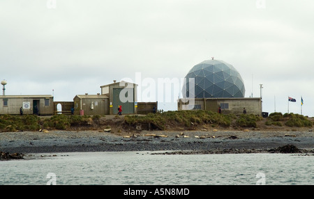 ANARESAT Kuppel für Satellitenkommunikation Anare Forschungsstation Macquarie Island Stockfoto