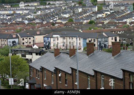 Bogside Reihenhäuser Stockfoto
