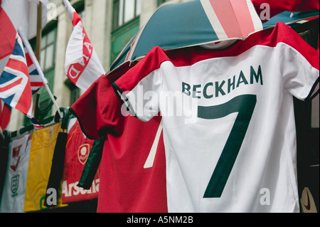 David Beckham Fußballtrikot zum Verkauf Stockfoto