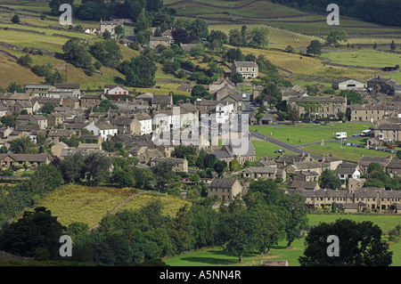 Das Dorf von Reeth im Swaledale, in den Yorkshire Dales National Park. Stockfoto