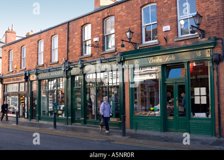 Alte Geschäfte, Main Street Dalkey, Irland Stockfoto