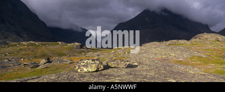 Láddjuvággi in der Nähe von Kebnekaise fiel Bahnhof Lappland Schweden Stockfoto